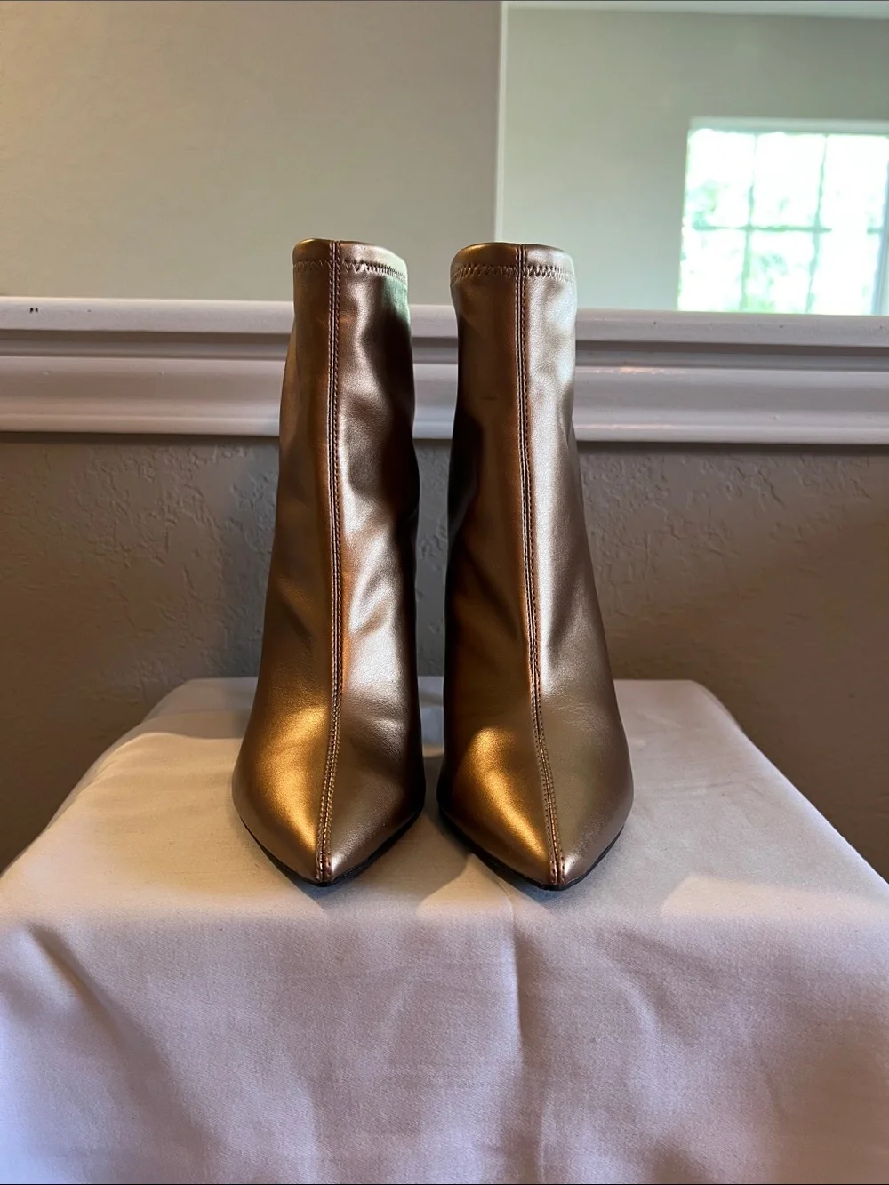 Jessica Simpson Metallic Bronze Pointed Ankle Boots